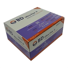 Seringa para Insulina BD Ultrafine 0,3mL (30UI) Agulha 8x0,3mm 30G - Caixa com 100 seringas